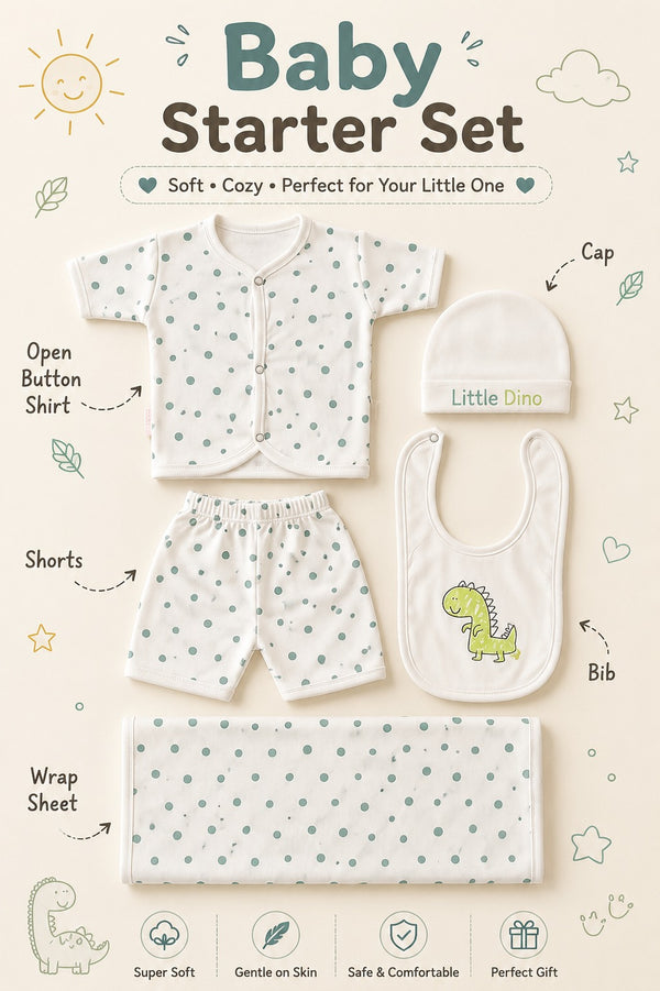 5 Piece Baby Summer Starter Set (0-3M)