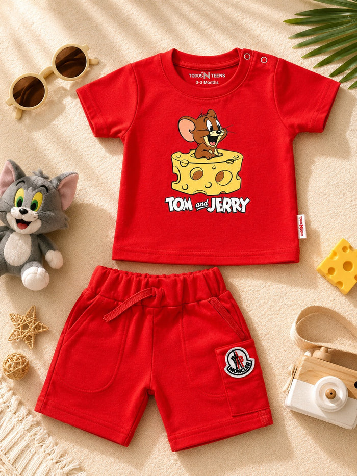 Infant Solid Shorts & TShirt Set (0-12M)