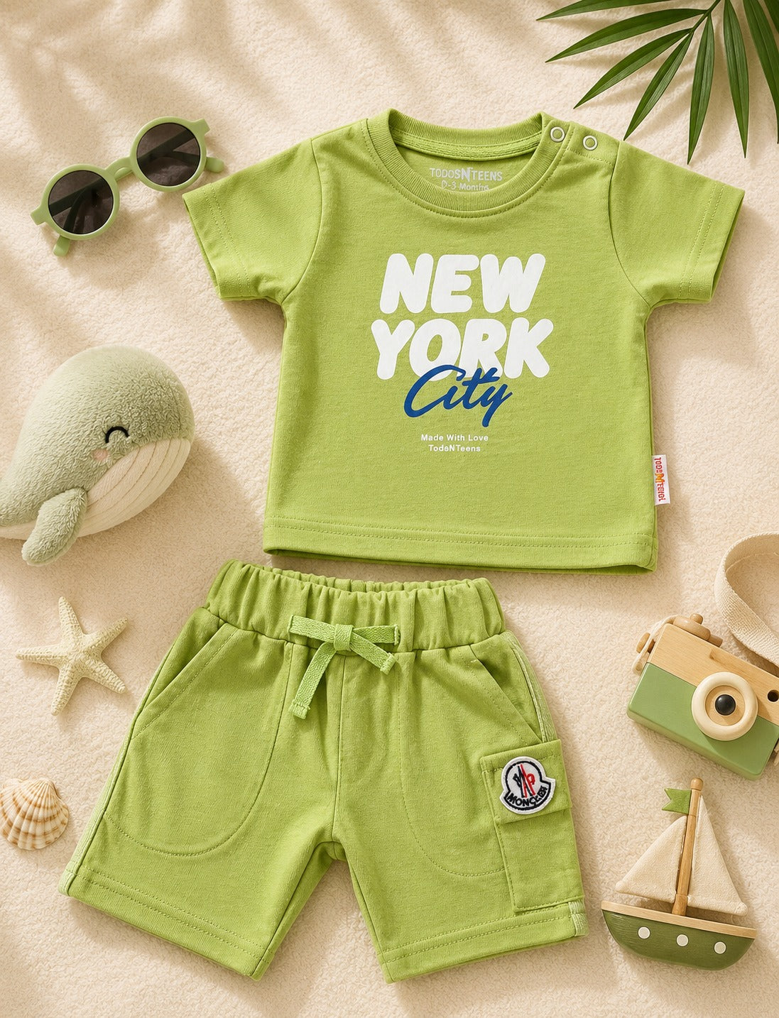 Infant Solid Shorts & TShirt Set (0-12M)