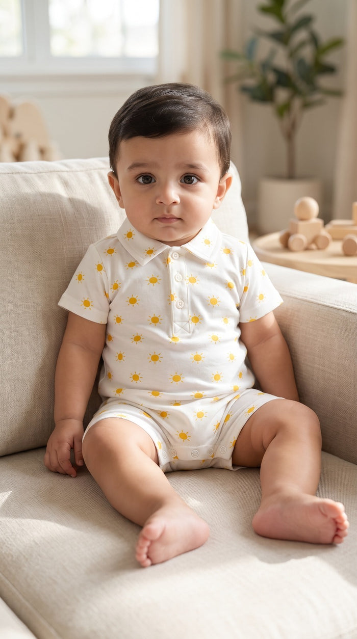Summer Polo Romper (0-12M)