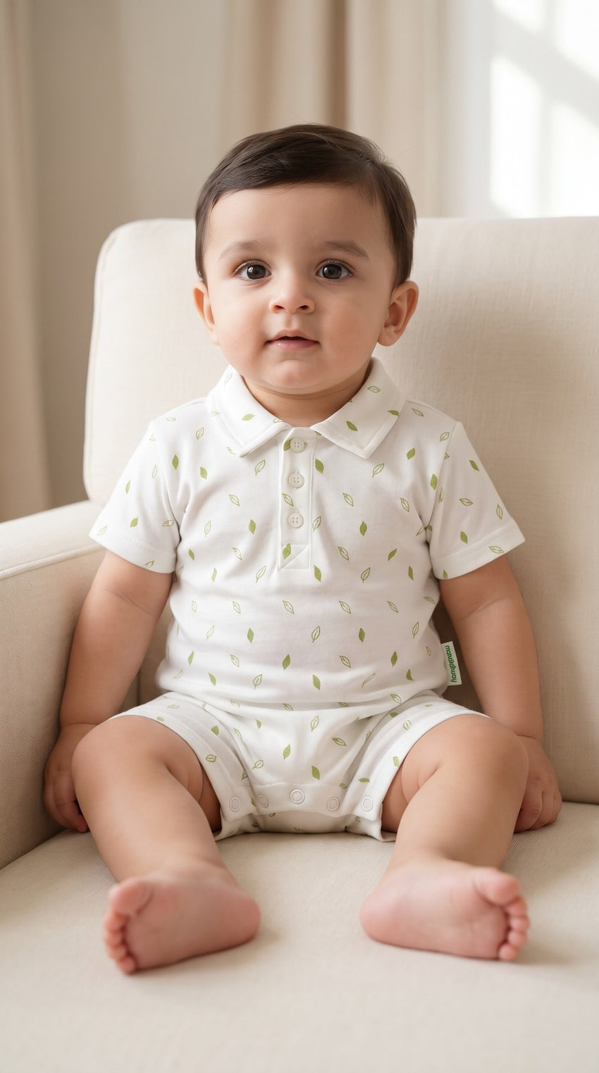 Summer Polo Romper (0-12M)