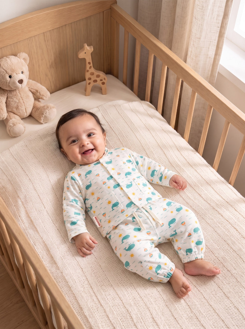 Bow/Safari Print Baby Girl 2-Piece Set (0-6M)