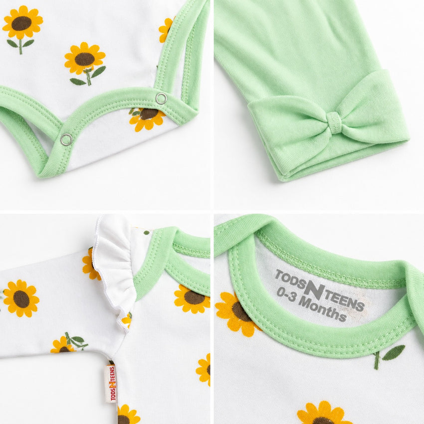 Baby Girl Printed 4-Piece Set (0-12 Months)