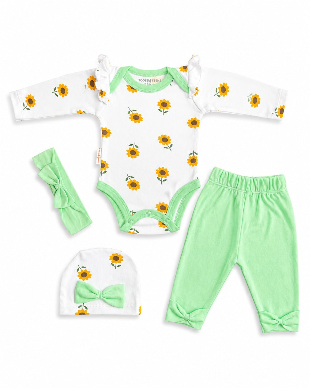 Baby Girl Printed 4-Piece Set (0-12 Months)
