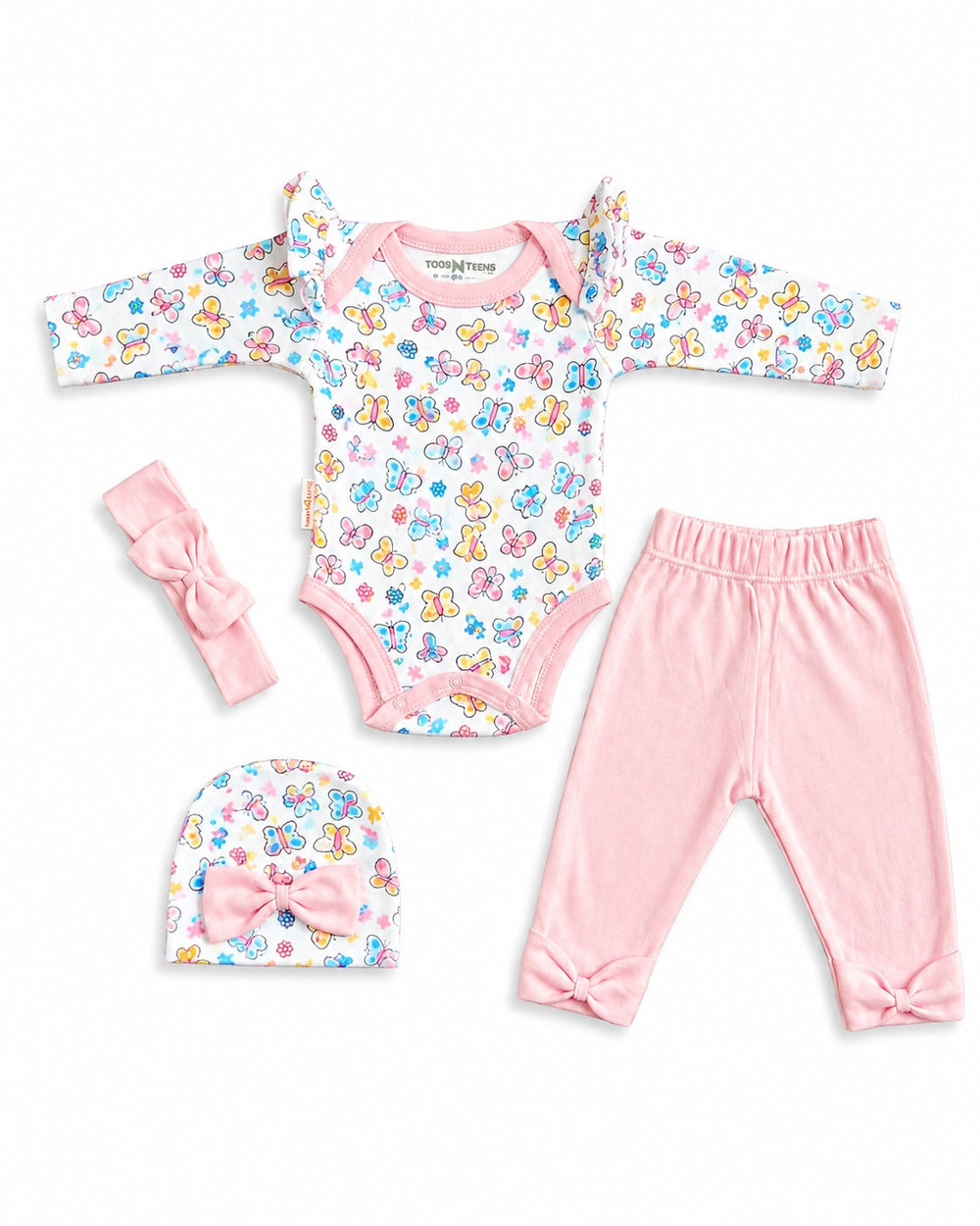 Baby Girl Printed 4-Piece Set (0-12 Months)