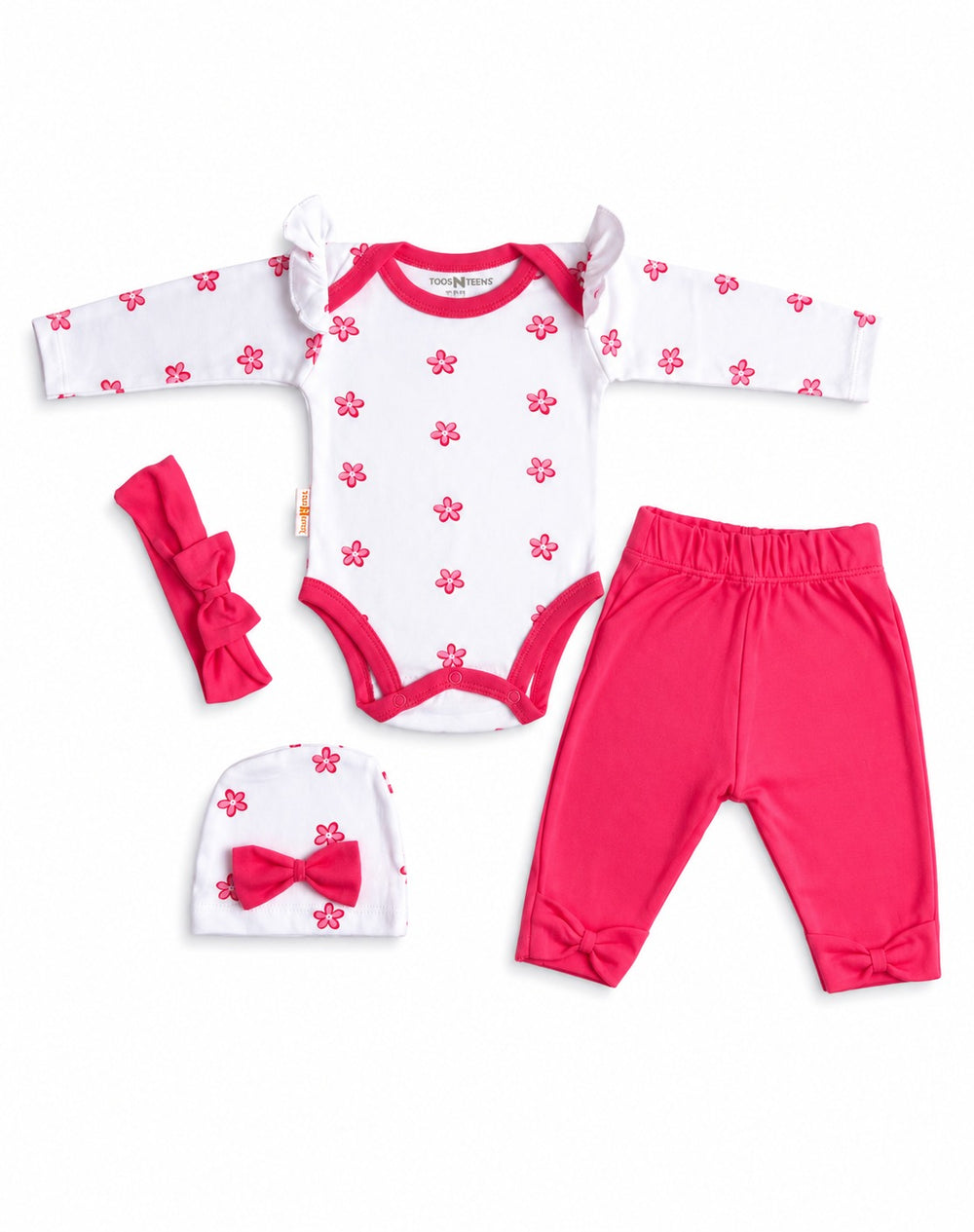 Baby Girl Printed 4-Piece Set (0-12 Months)