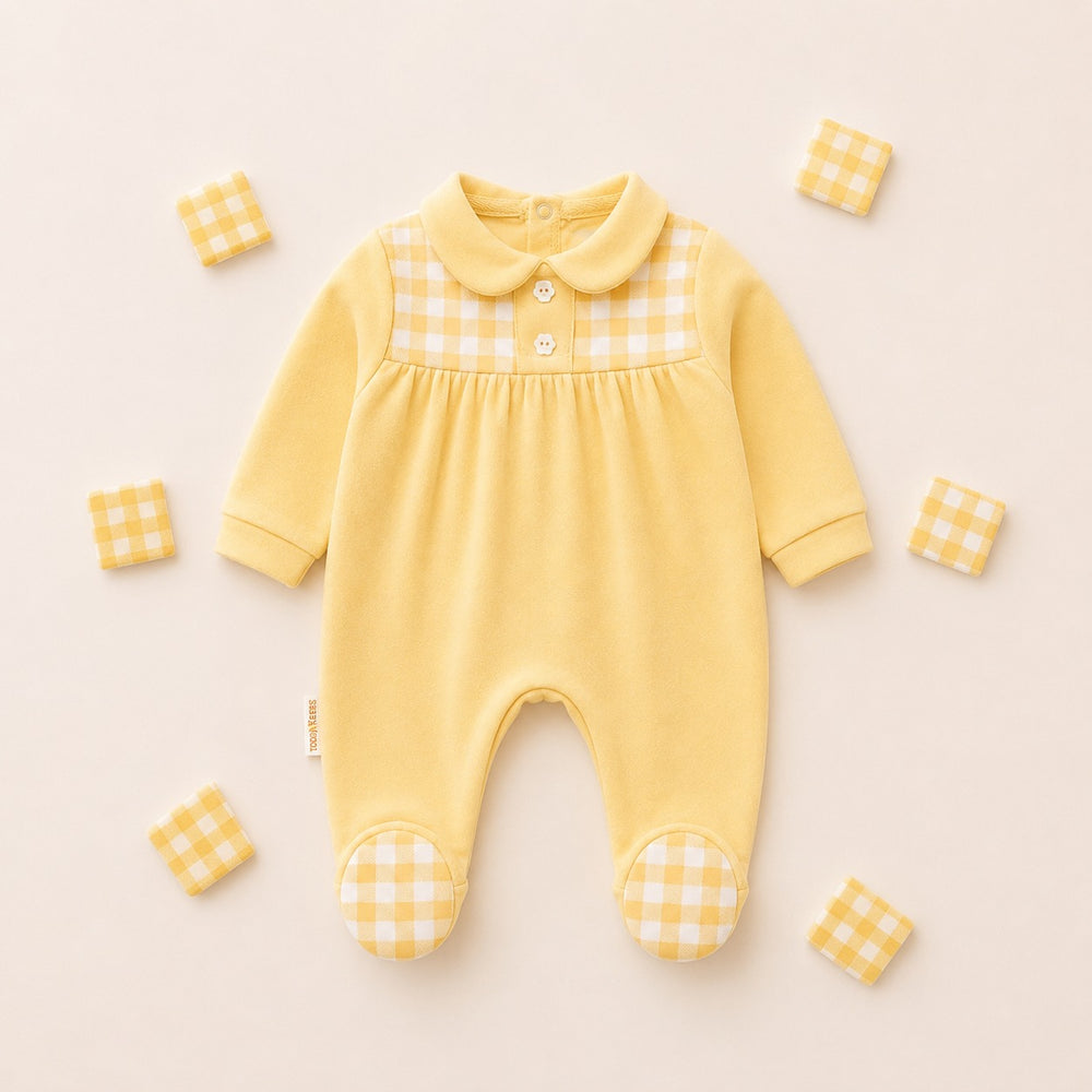 Peter Pan Collar Printed Romper (0–12 Months)