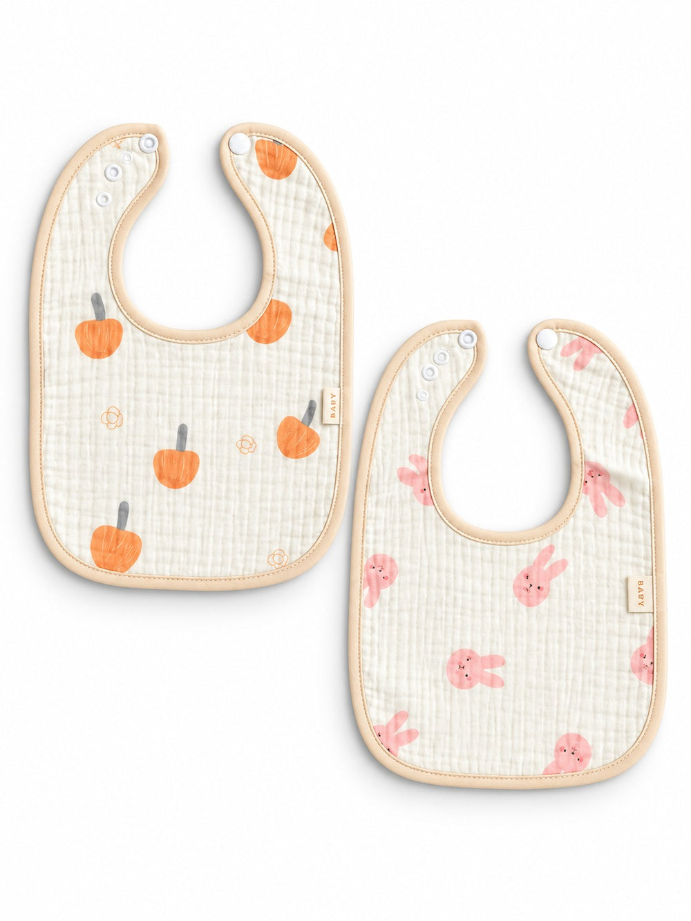 2 Pc Soft Cotton Bib Set