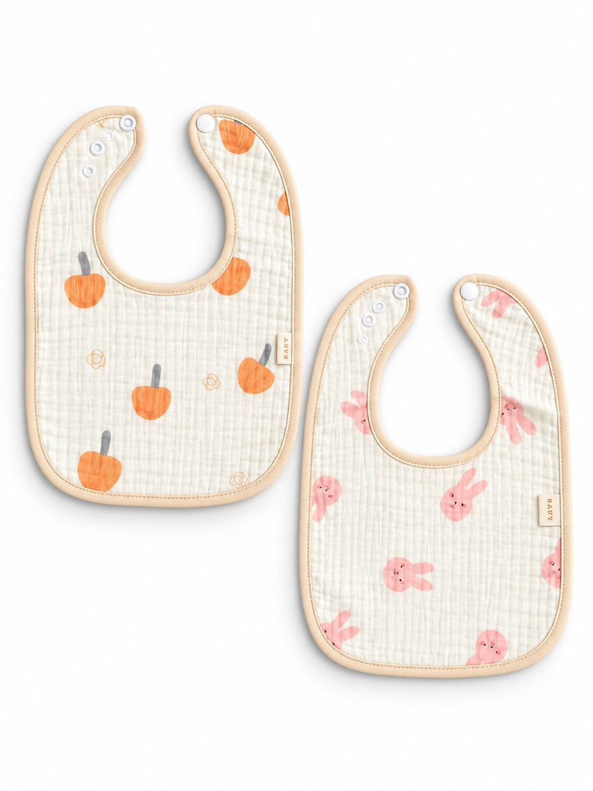 2 Pc Soft Cotton Bib Set