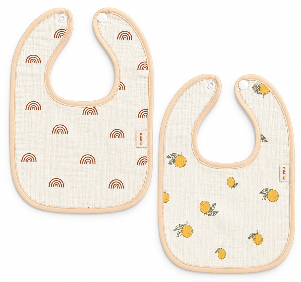 2 Pc Soft Cotton Bib Set