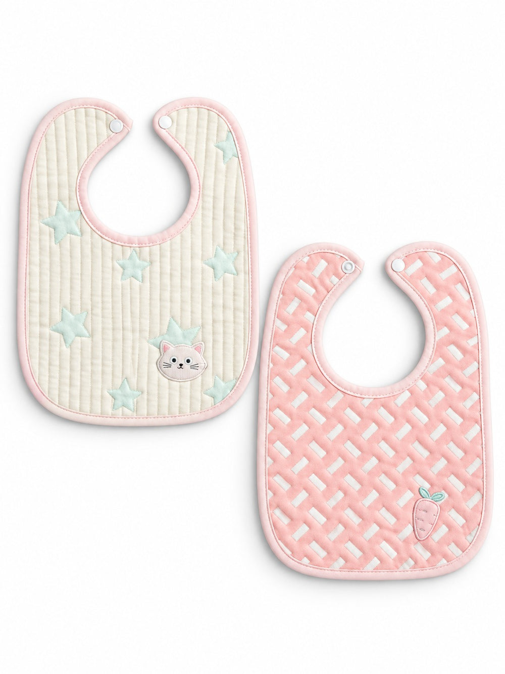 2 Pc Soft Cotton Bib Set