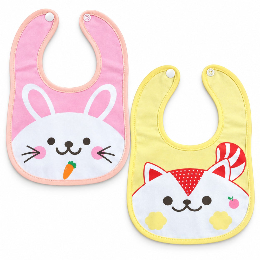2 Pc Soft Cotton Bib Set