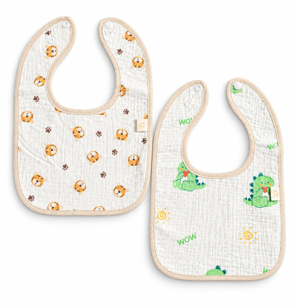 2 Pc Soft Cotton Bib Set