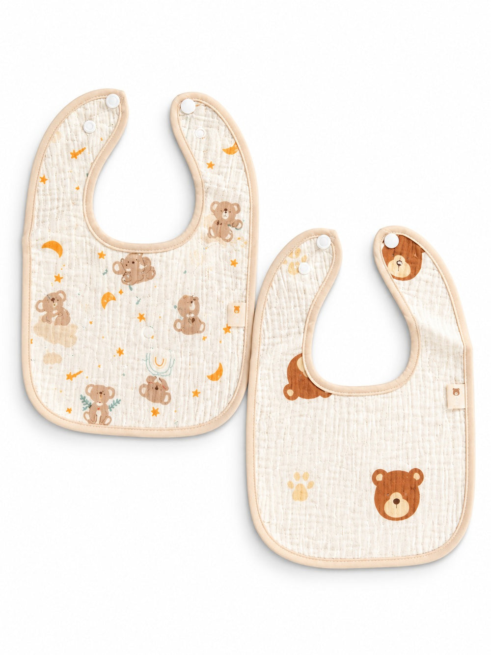 2 Pc Soft Cotton Bib Set