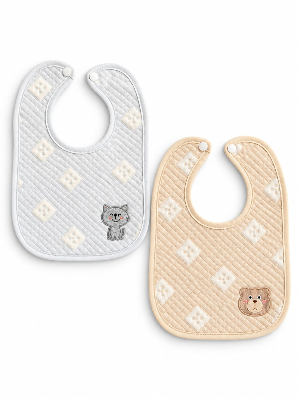 2 Pc Soft Cotton Bib Set