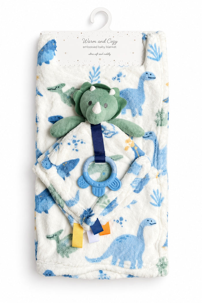 Plush Baby Blanket with Toy