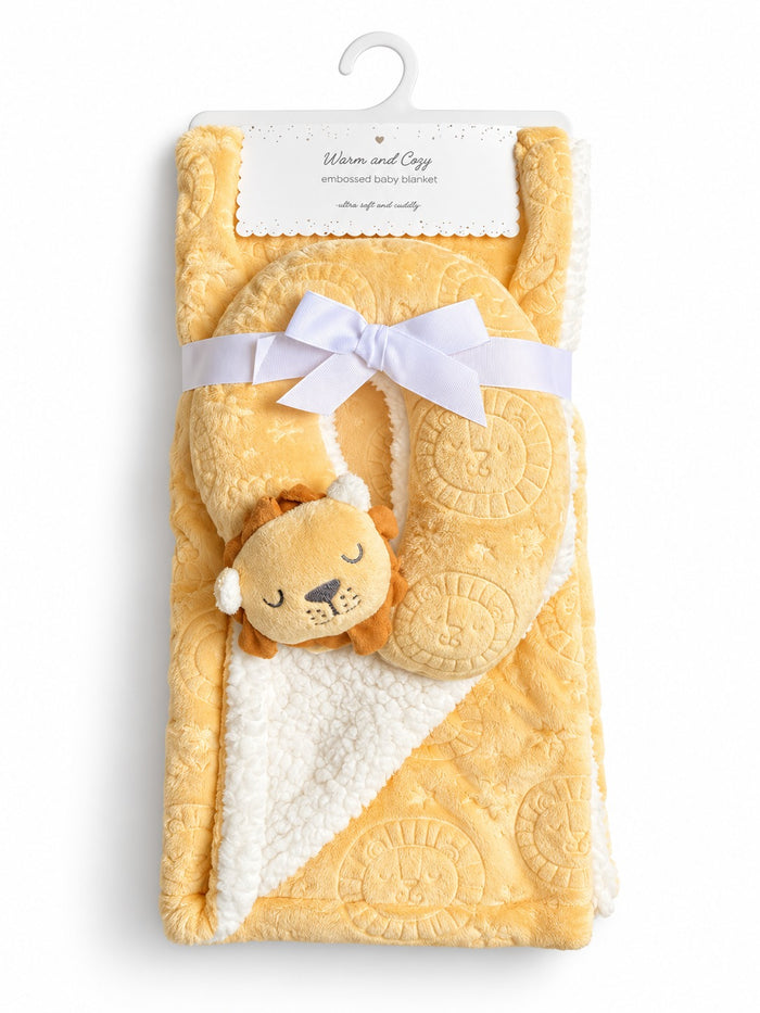 Plush Baby Blanket with Toy