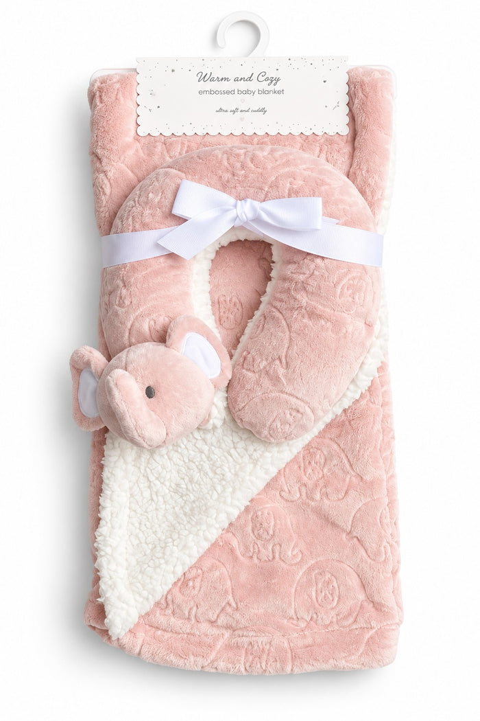 Plush Baby Blanket with Toy