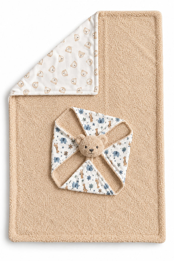 Plush Baby Blanket with Toy