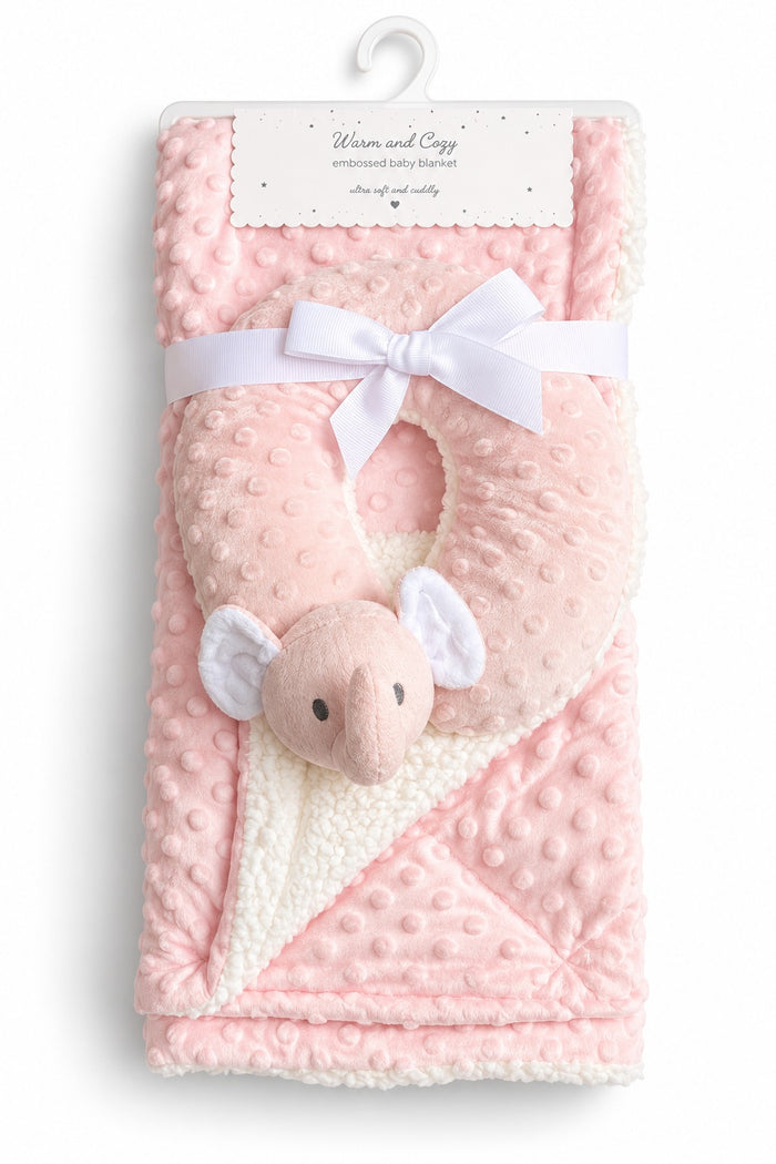 Plush Baby Blanket with Toy