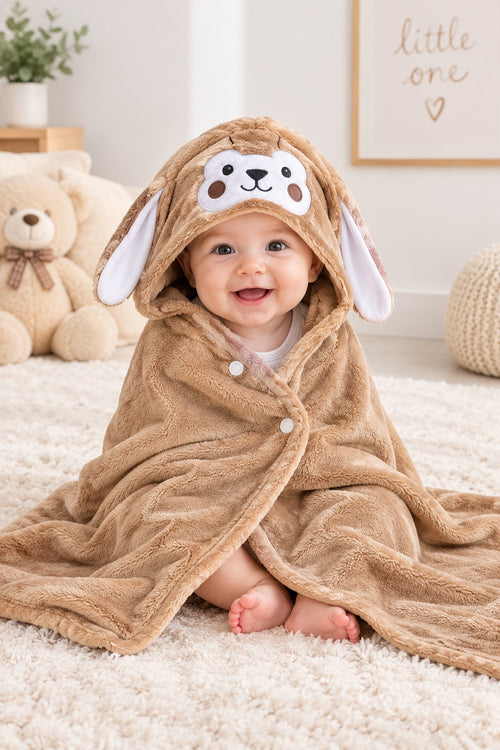 Fluffy Baby Hooded Blanket