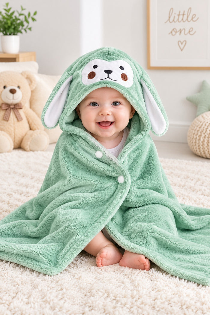 Fluffy Baby Hooded Blanket