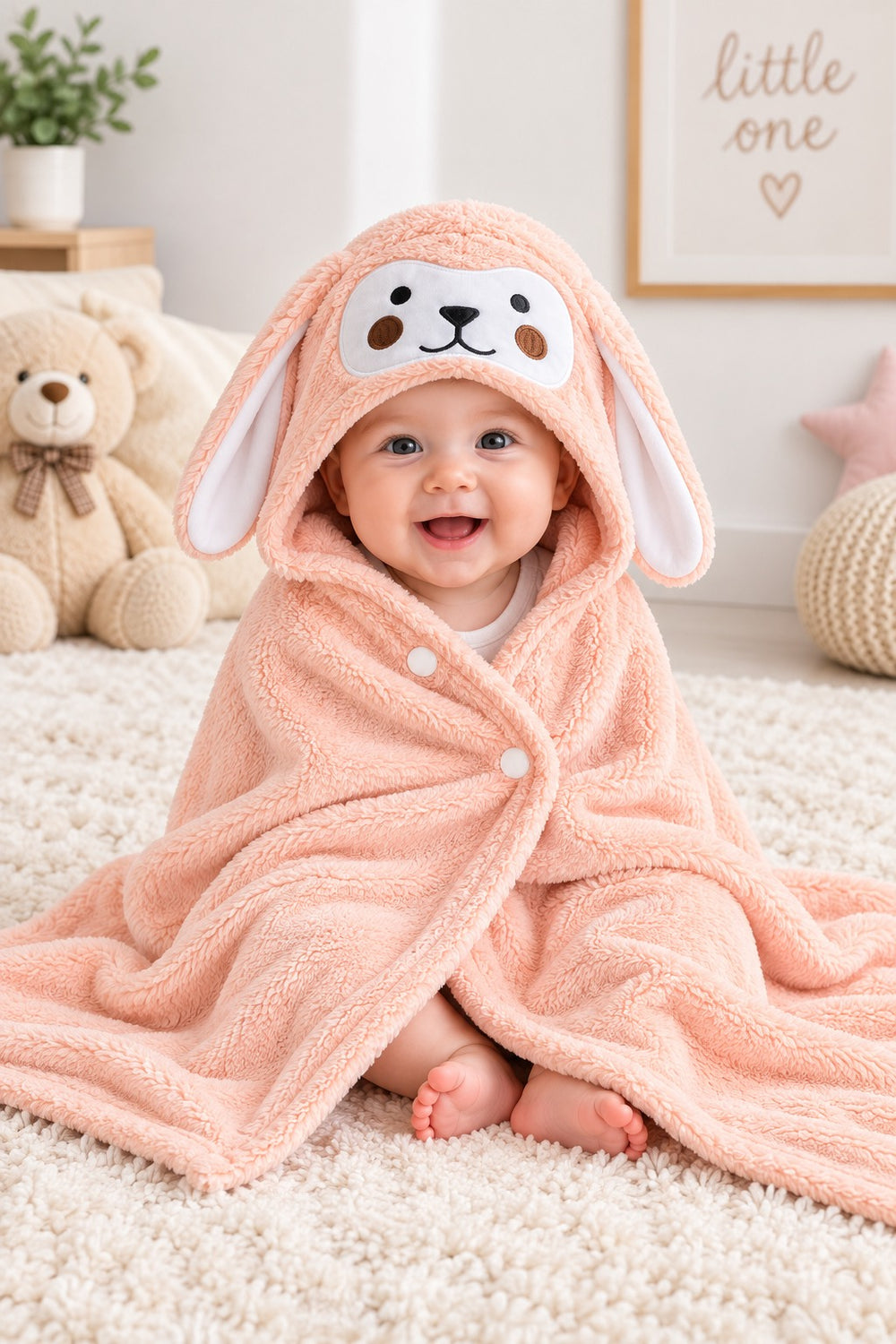 Fluffy Baby Hooded Blanket