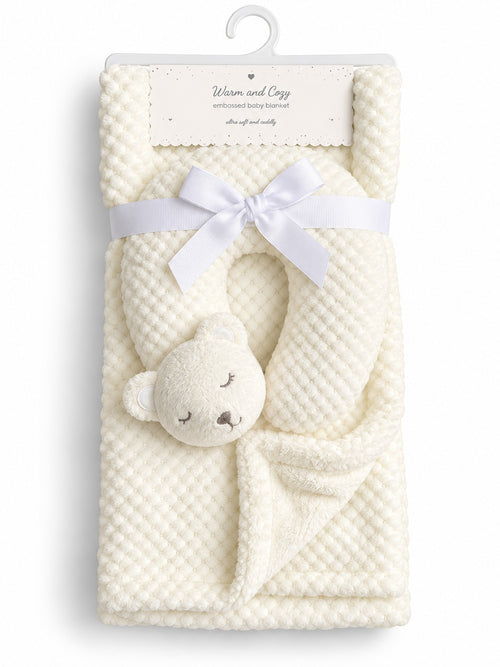 Plush Baby Blanket with Toy