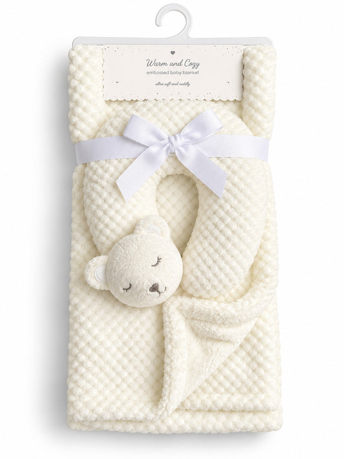 Plush Baby Blanket with Toy