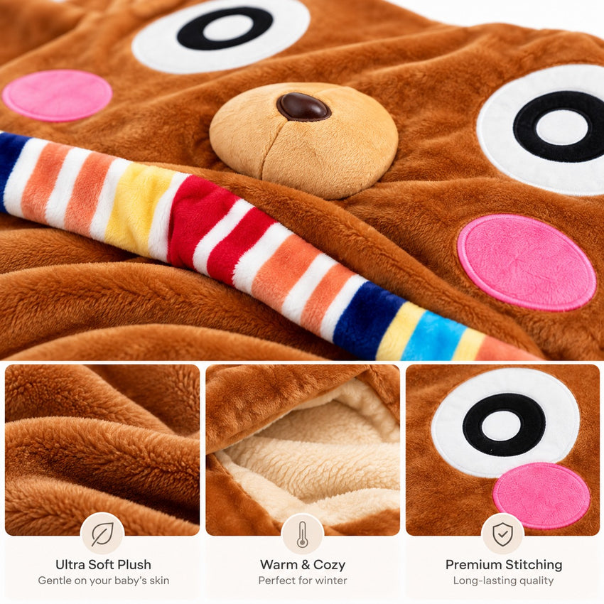 Cute Plush Baby Swaddle Sleeping Sack