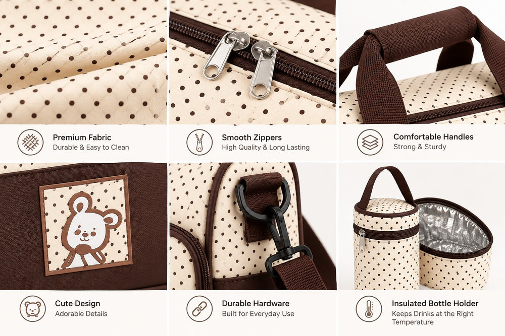 5 Pieces Dotted Bag Set