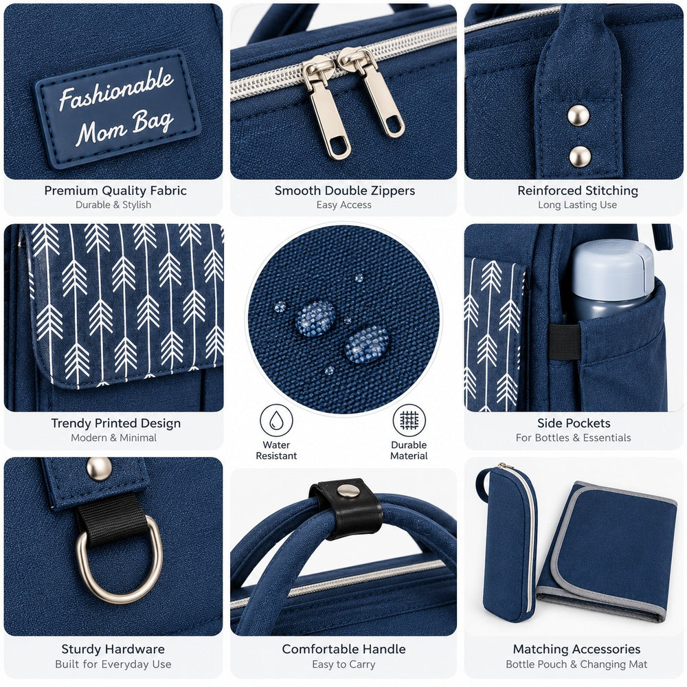 Arrow Print Shoulder 3pc Bag