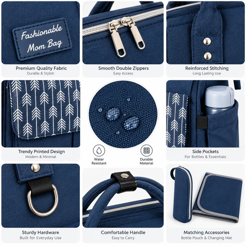 Arrow Print Shoulder 3pc Bag