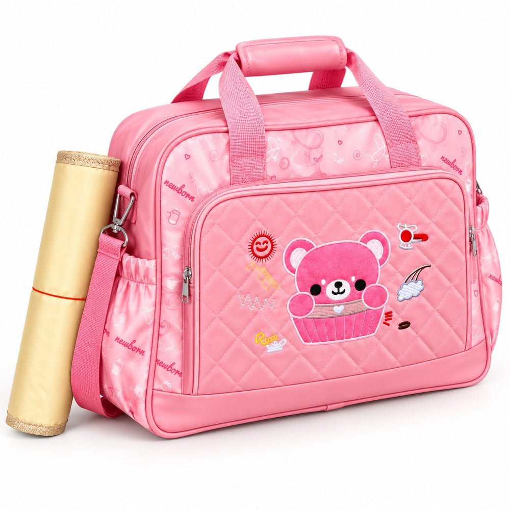 Pink Teddy Embroidery Bag