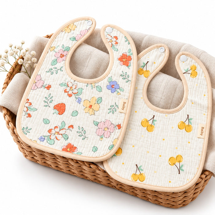 Pack of 2 Printed Muslin Bibs