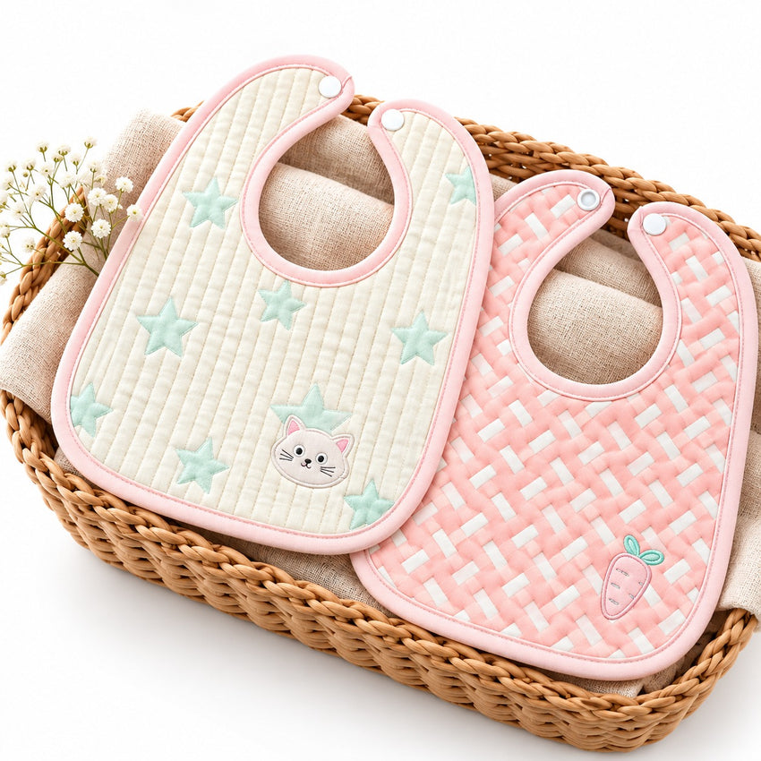 Pack of 2 Quilted Bibs