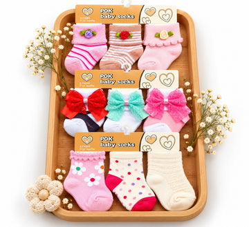 Girls Fancy Socks 3 pc (0-12M)