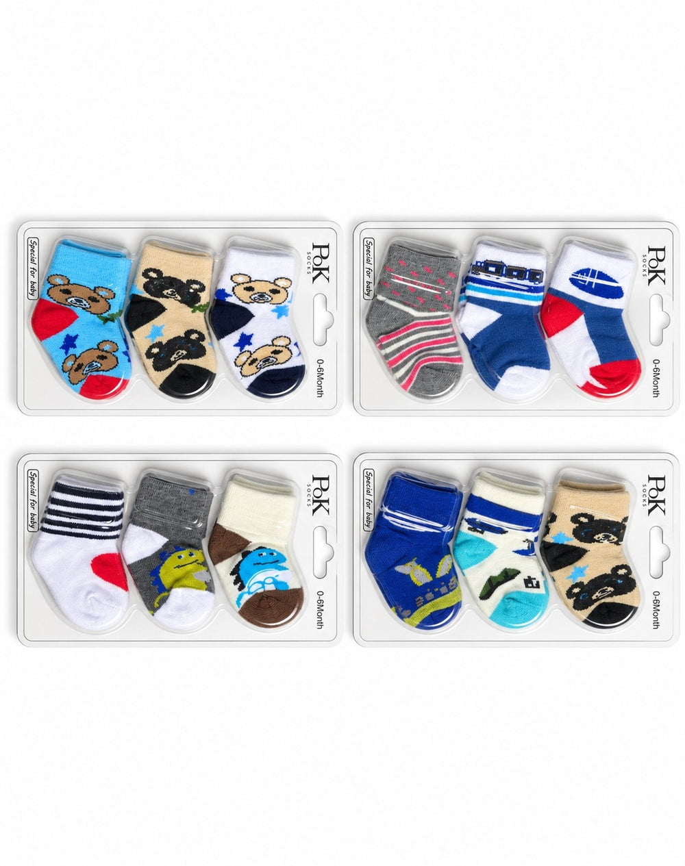 Boy & Girl 3pc Folded Socks (0-6M)