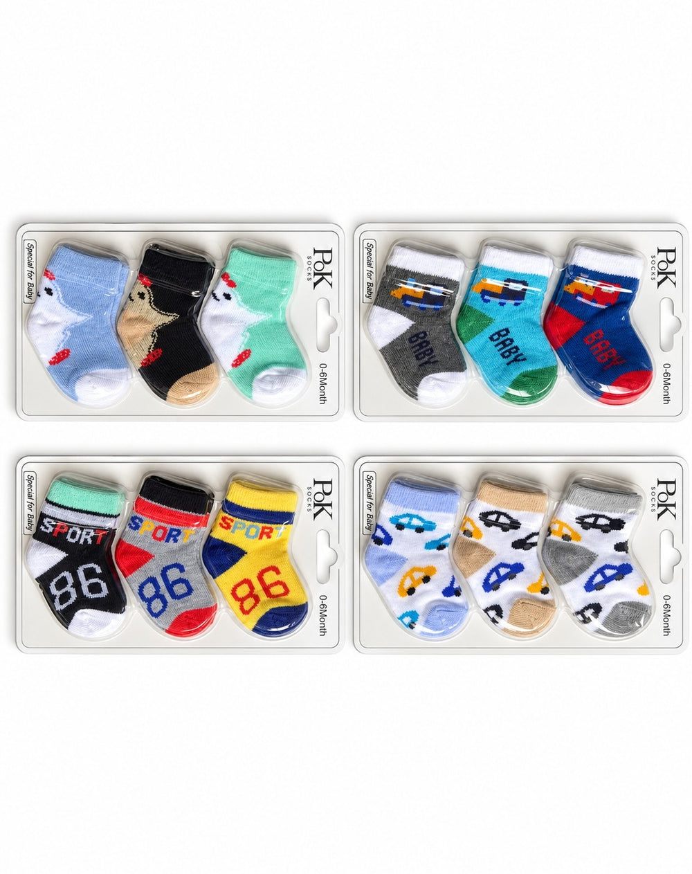 Boy & Girl 3pc Socks (0-6M)