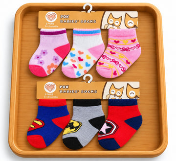 Boy & Girl 3pc Socks (0-12M)