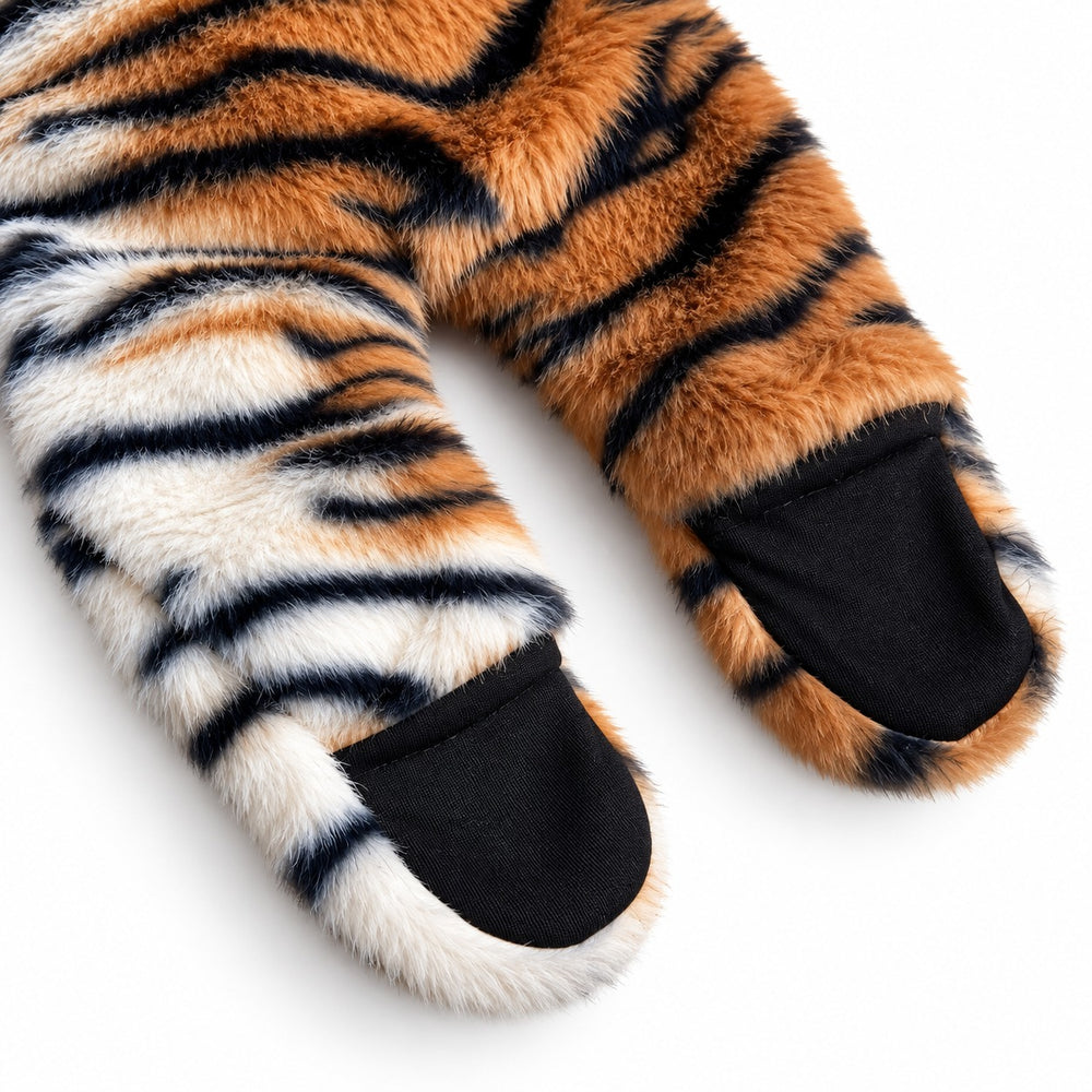 Tiger Footed Fur Romper (0-12M)