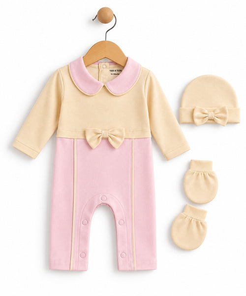 Pink Petal Baby Girl Romper Set (0-6M)