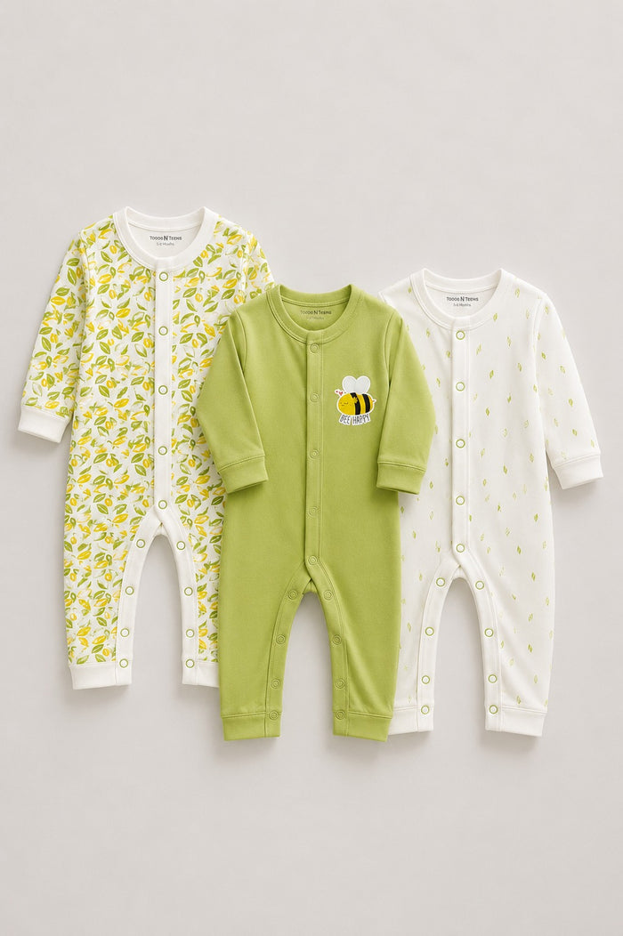 Pack of 3 Nature Sleepsuits (0-24M)