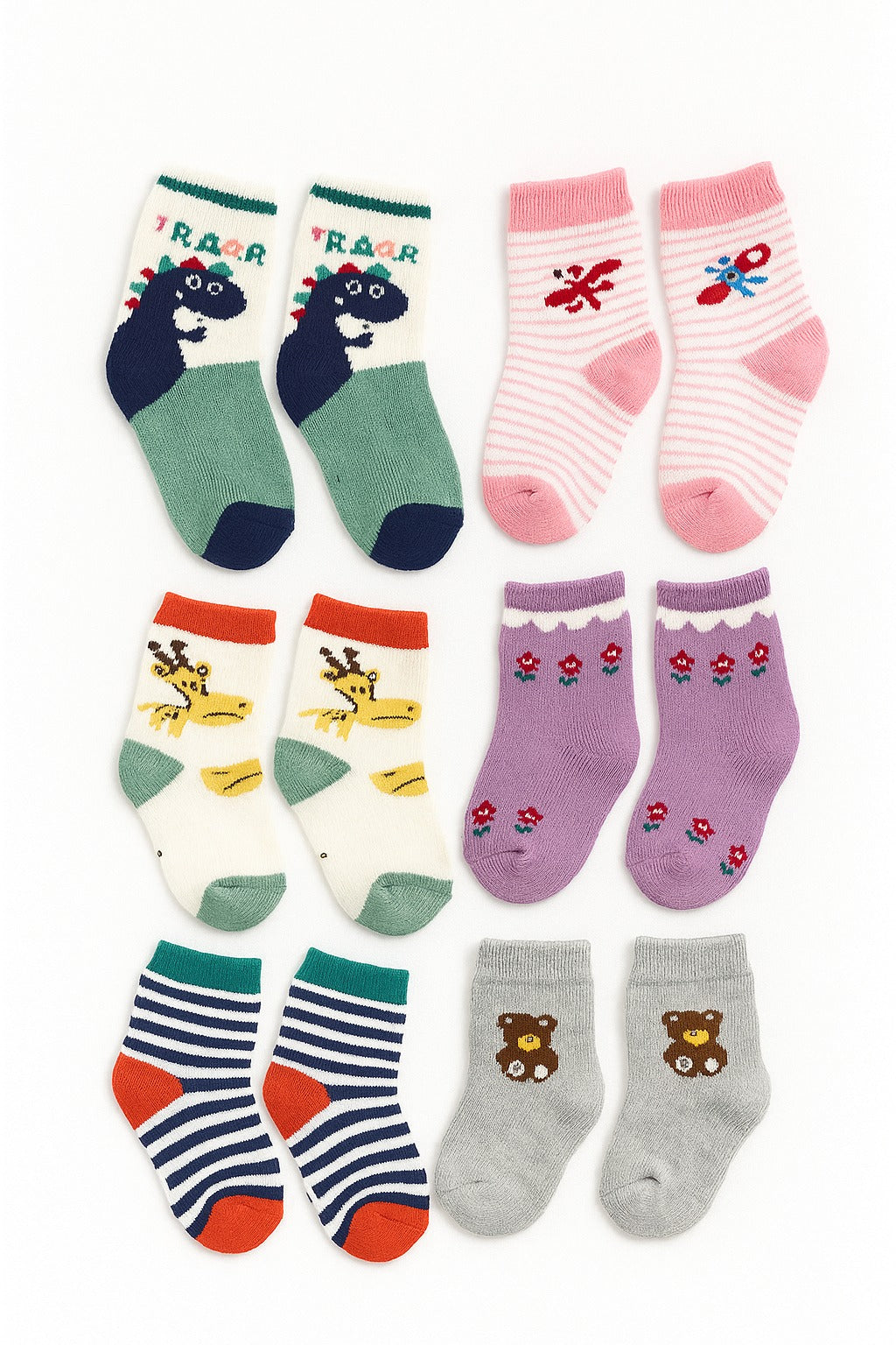 SH600-Pack of 3 Winter Baby Socks (0-12M)