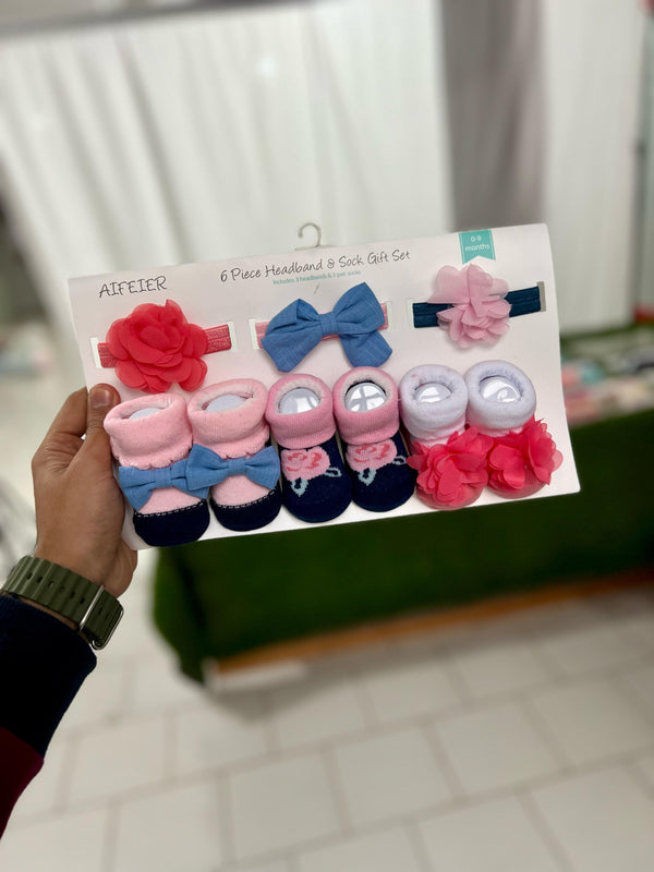 6 pcs Headband & Socks Giftset