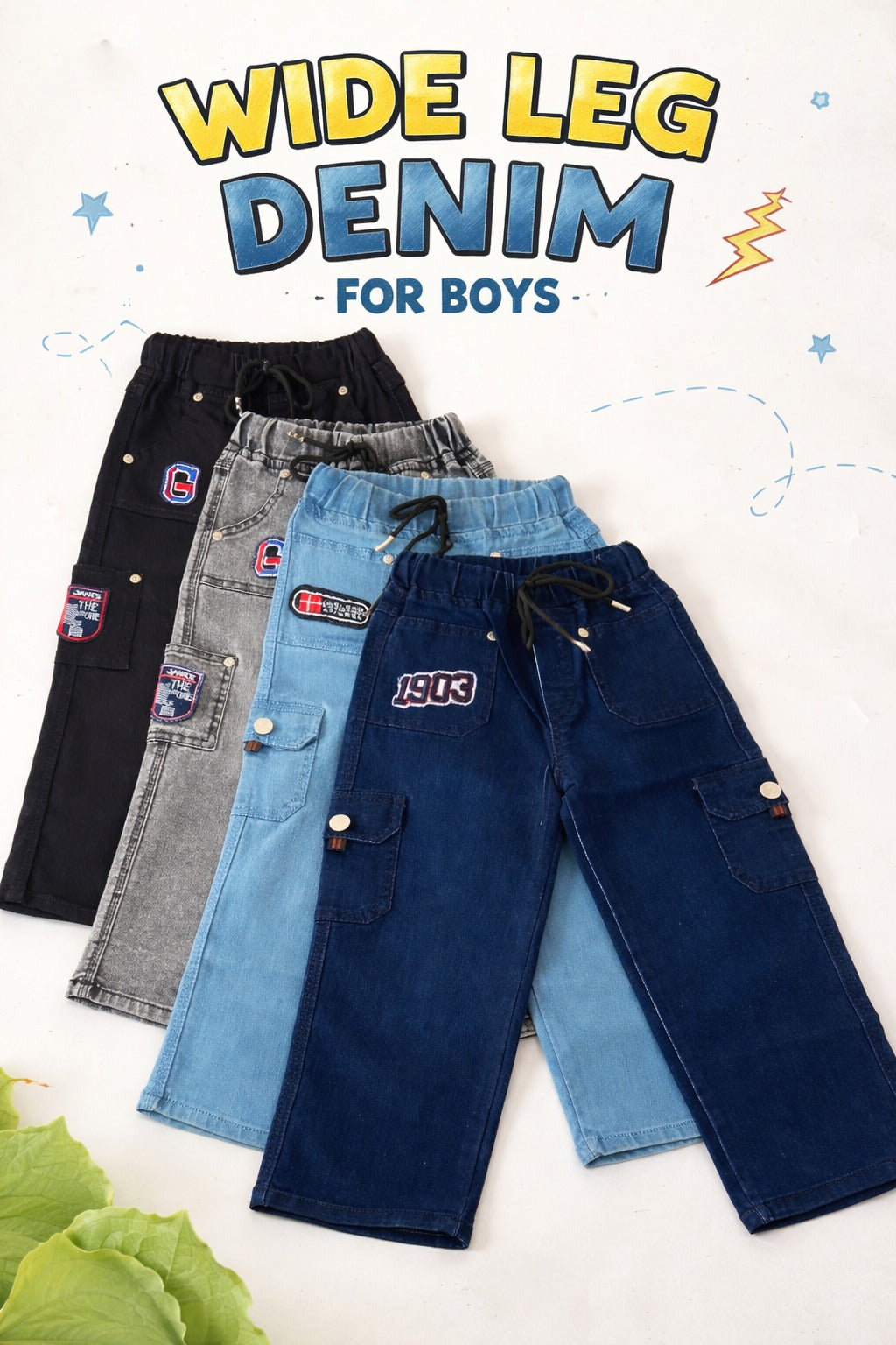 Boys Stylish Wide Leg Pants