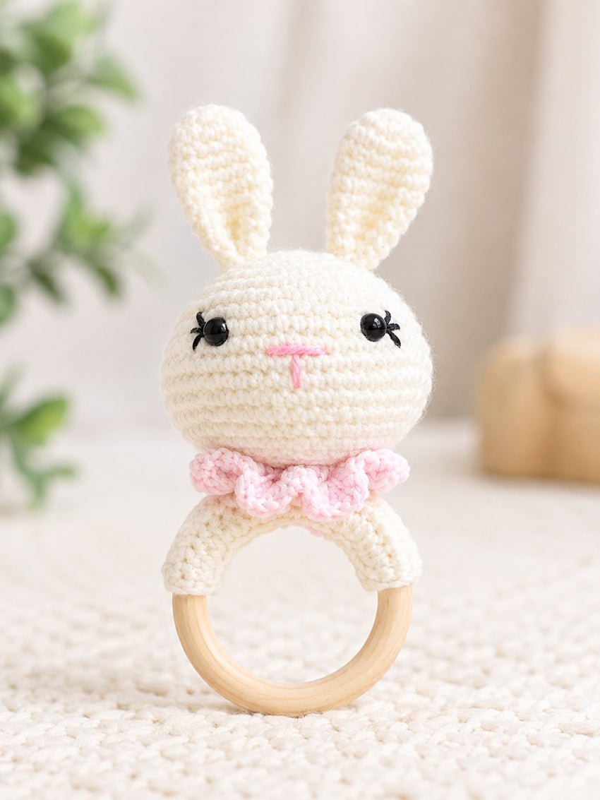 Crochet Rattle - White