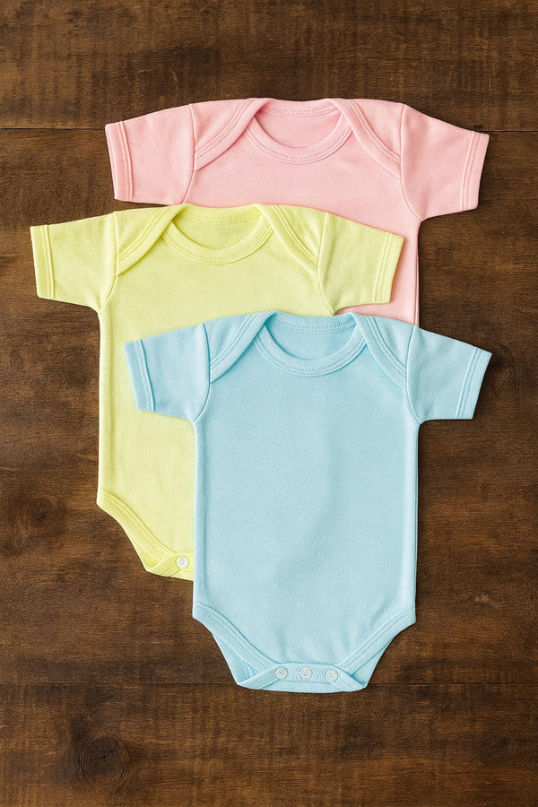 Pack of 3 Plain Bodysuits (0-12M)