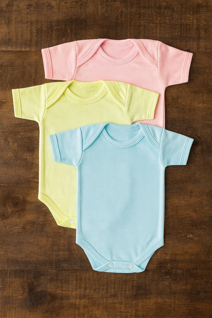 Pack of 3 Plain Bodysuits (0-12M)