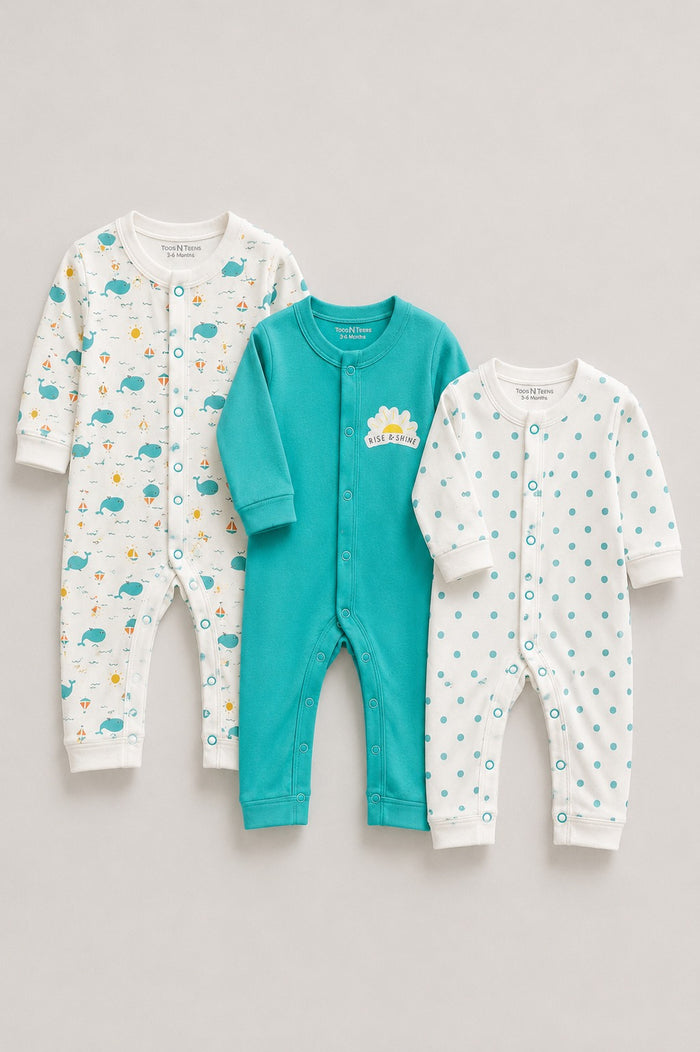 Pack of 3 Coastal Sleepsuits (0-24M)